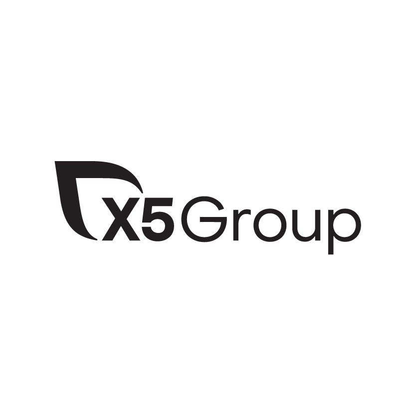 Логотип x5 Retail Group на прозрачном фоне.